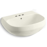 Wellworth® Ceramic 9" Tall Vitreous China U-Shaped Bathroom Sink with Overflow
