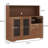 Heugel Wine Bar Cabinet with LED Light, Home Coffee Cabinet with Wine and Glass Rack-105978933