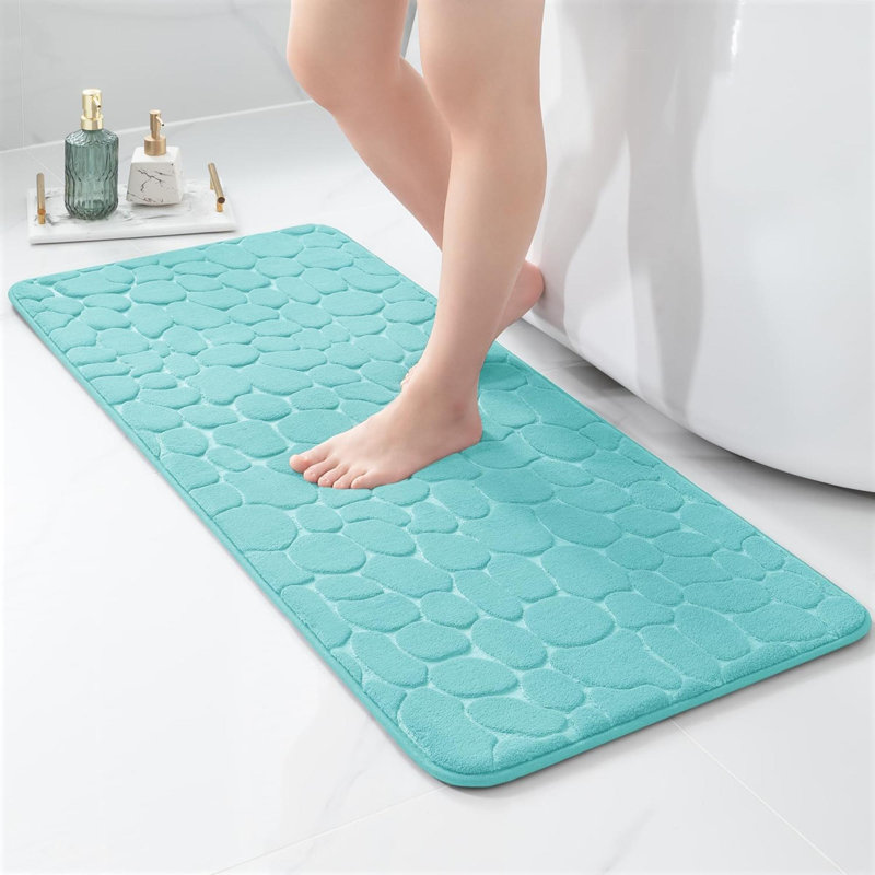 Tapis pour salle de bain Nejka, Bleu sarcelle