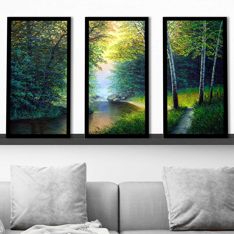 «Painted Forest Creek», reproduction sur acrylique 3 pièces, H 33,5 po x l 52,5 po x P 1 po