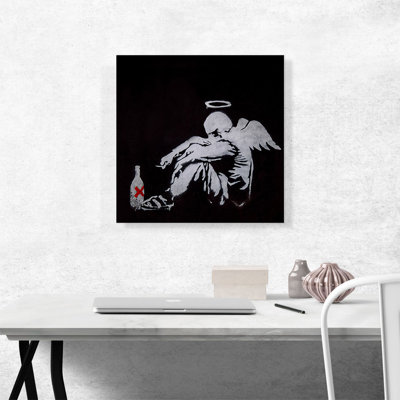 «Drunken Angel Fallen Angel» par Banksy, reproduction d'art sur toile tendue