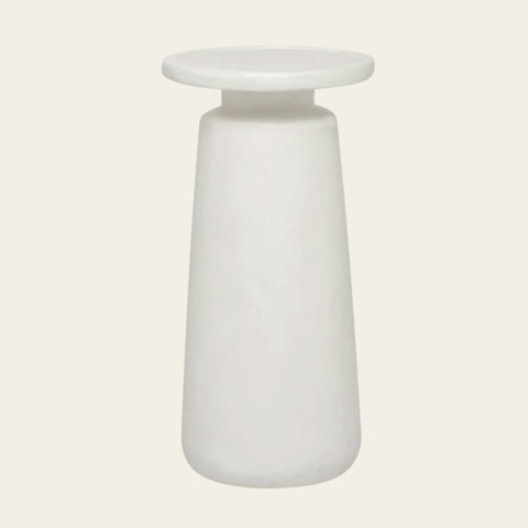 White accent table.
