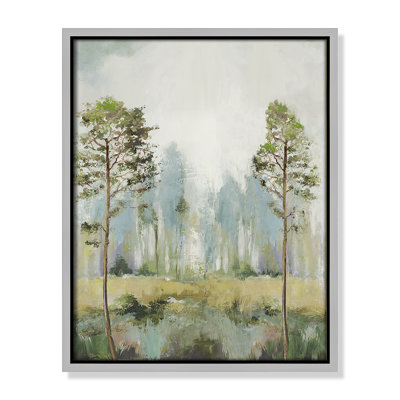 Teton Tall Green Trees II by Teton Pearce - Floater Frame Print on Canvas
