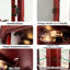 Armoire en cerisier avec portes en verre et tablettes réglables spacieuses avec design rétro-1756716280