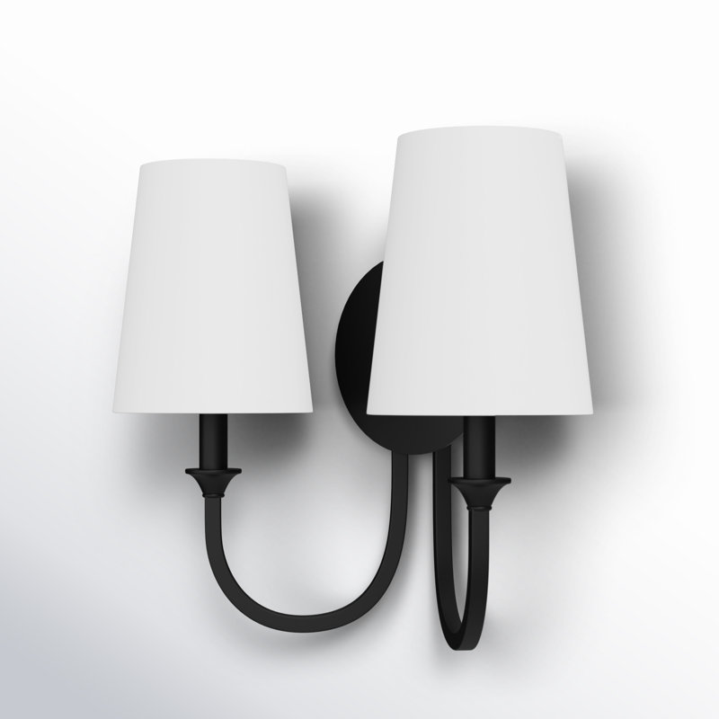 Ikenna Armed Sconce, Black Forged