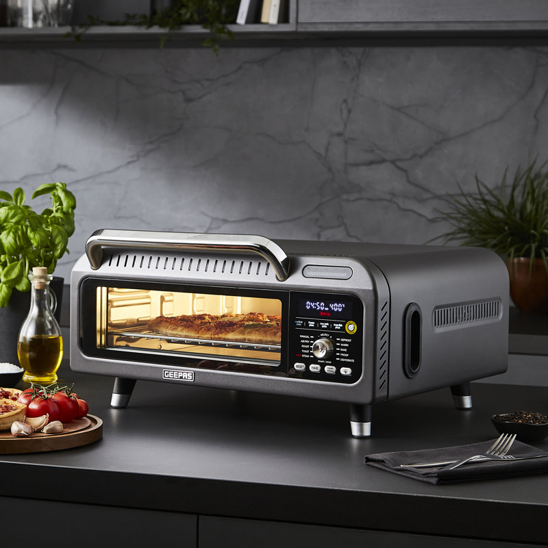 GEEPAS Air Fryer Oven | 15-in-1 Presets Multifunctional Pizza Oven | Digital Touch Control Triple Glass Door Interior Light | 40-400°C Temp 18L Capacity Compact Design | 2 Year Warranty 2000W