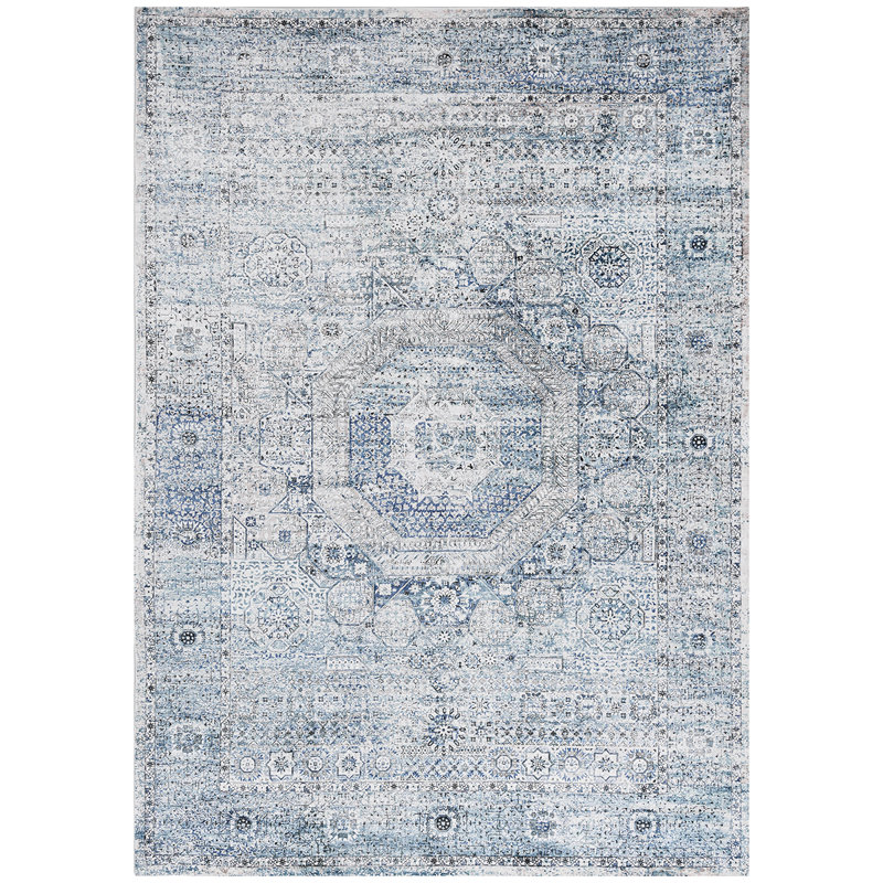 Oriental Area Rug in Blue, Rectangle 10' x 14'