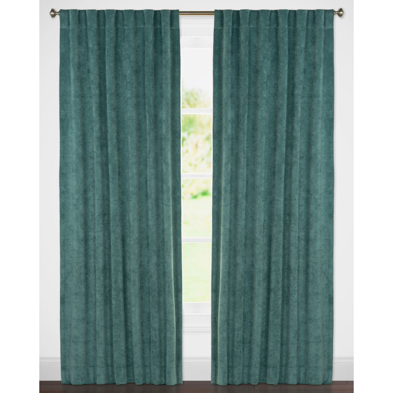 Padma Semi Sheer Curtain Single Panel, Sea Blue