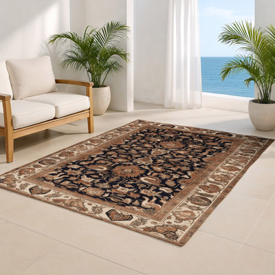 Tapis d'intérieur et d'extérieur brun Persian