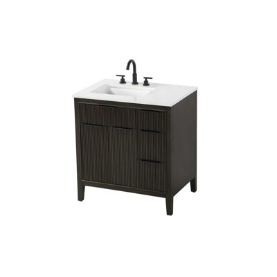 Meuble-lavabo simple 32 po en chêne chocolat