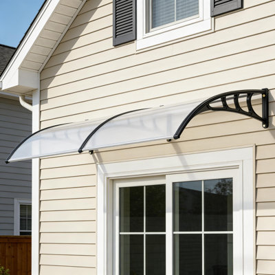 40" x 80" Window Awning Canopy Exterior with Plastic Steel Bracket for Outdoor