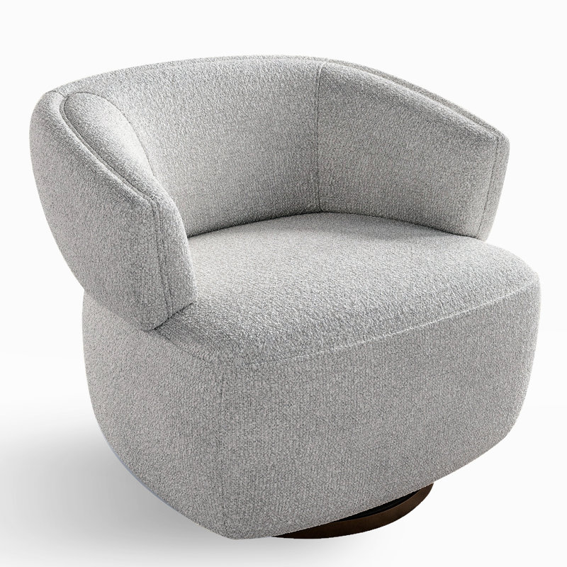 Surdimensionné pivotant à 360 degrés en gris - rembourrage en mousse confortable, tissu de revêtement, - chaise d'appoint entièrement assemblée, fabrication, résistance aux taches