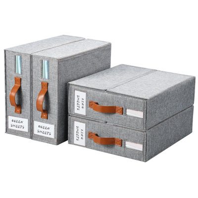 4-Pack Foldable Linen Storage Bags For Sheets, Duvet Covers And Pillows