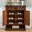 Dark-brown Solid Wood Shoe Storage Bench