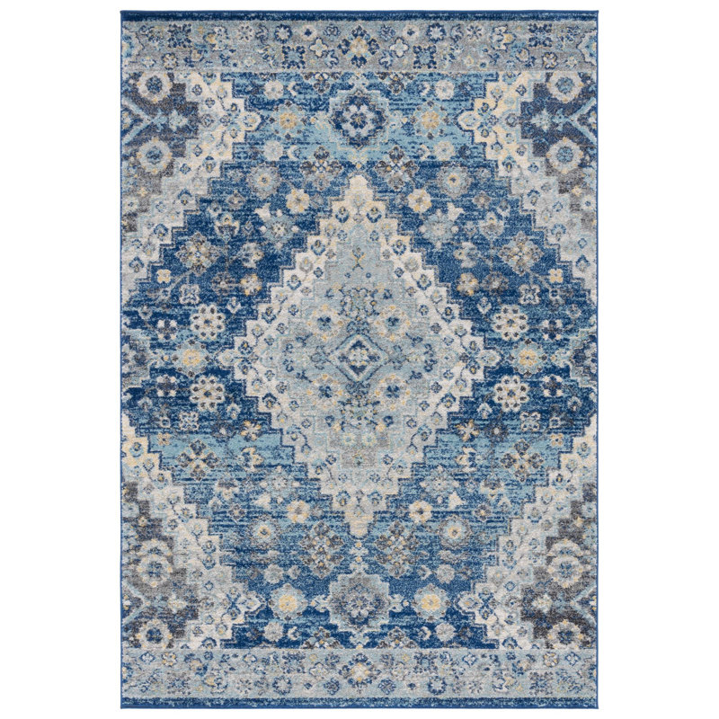Christa Oriental Navy Area Rug, Rectangle 5'1" x 7'6"