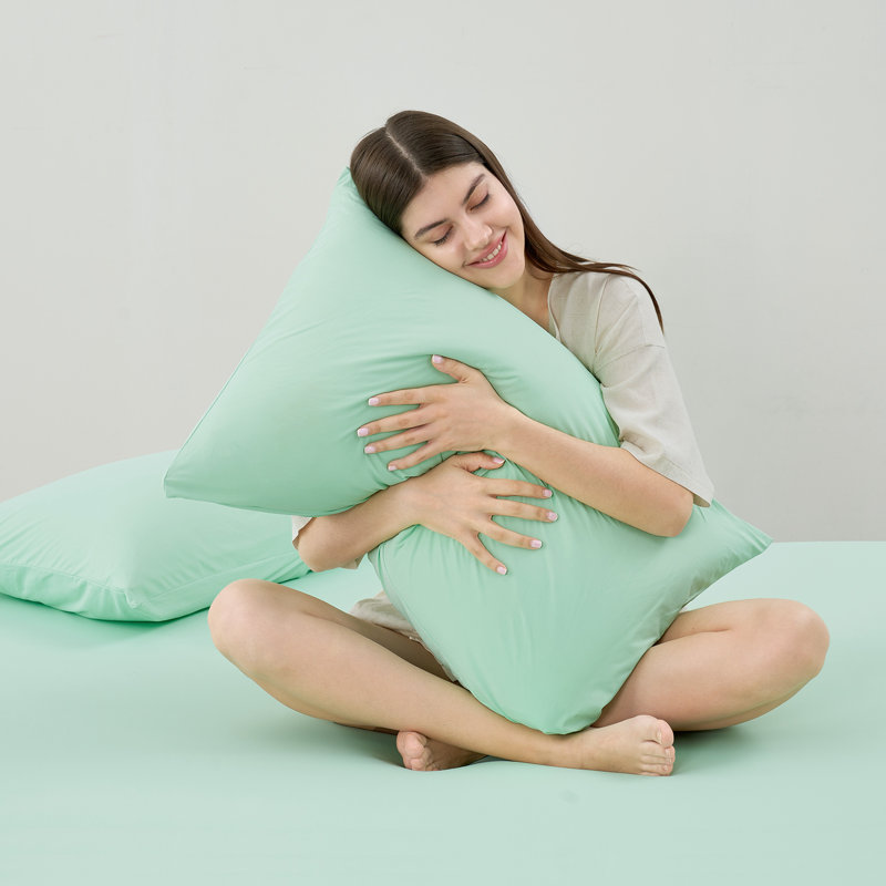 Pillowcase Nylon Knitted, Green, Queen Pillow Case