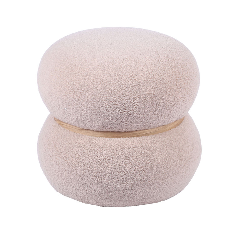 Velvet Boucle Dressing Stool for Bedroom Furniture, Modern Accent Stool with MDF Base