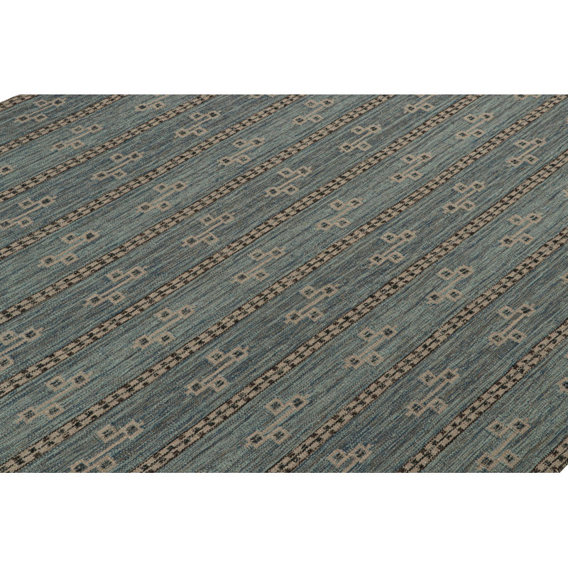 Scandinavian Wool Geometric Area Rug, Rectangle 12' x 15'