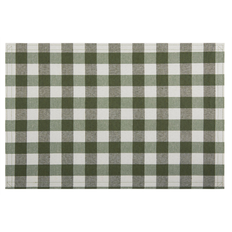Woven Trends Plaid Cotton Blend Potholder Set, Green