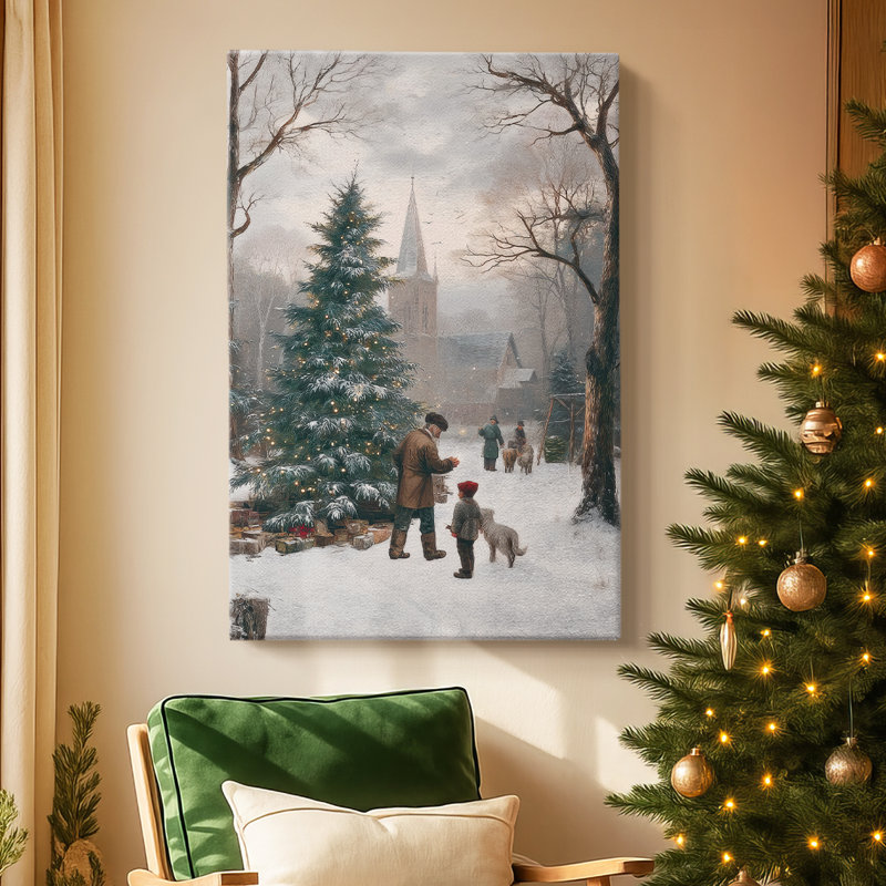 «Candle of Pale Winter Promise» - Toile tendue avec châssis de qualité supérieure, H 27 po x l 18 po