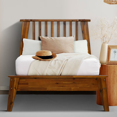 Base de lit plateforme en bois massif de qualité supérieure avec tête de lit Kaylin - capacité de 800 lb, sans sommier, convient à tous les matelas