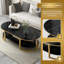 Table basse noire avec bordure dorée-2039368527