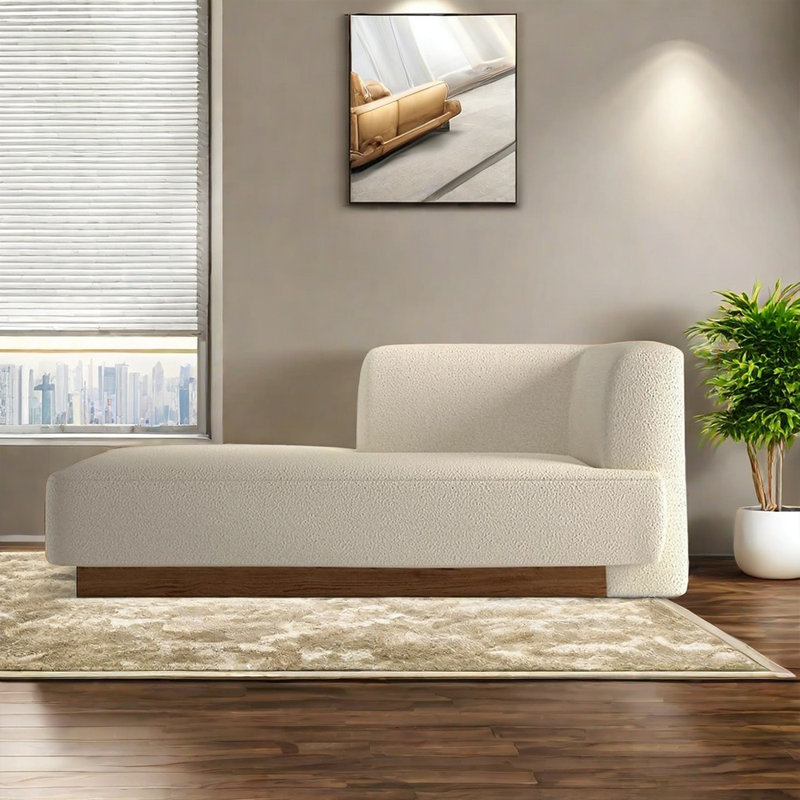 Chaise élégante en pin massif élégant, Orienté à droite, Blanc cassé / blanc