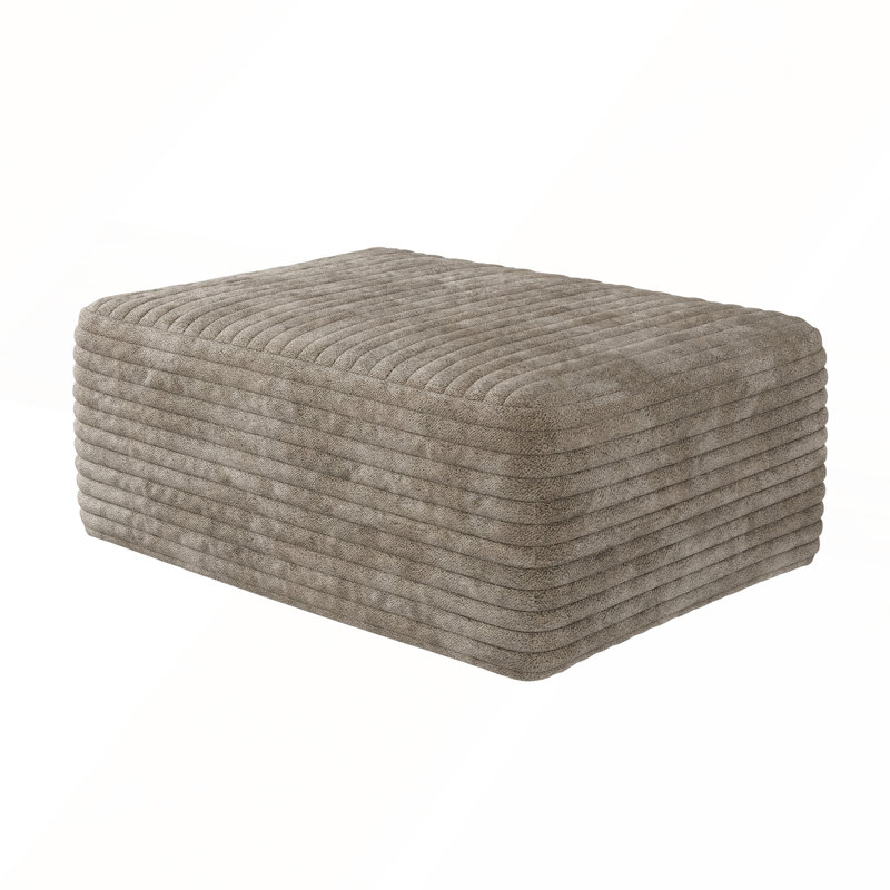 No-Assembly Plush Corduroy Sofa Ottoman with Luxurious Comfort and Versatile Design for Modern Living Spaces, Camel