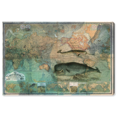 « the world map 1870 », impression sur toile