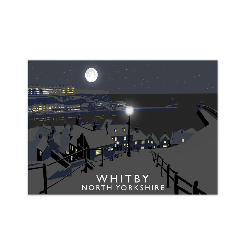 Whitby At Night 1 Piece Wall Art, 21 cm H x 297 cm W
