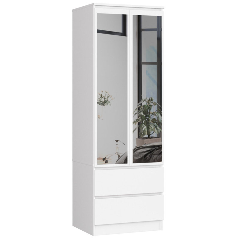 Rennick 2 Door Manufactured Wood Wardrobe, White