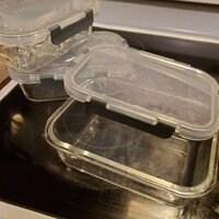 Prime Cook RECTANGULAR GLASS FOOD CONTAINER WITH LID 3 Piece SET - clear -  On Sale - Bed Bath & Beyond - 32274973