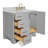 Nobe 36'' Solid Wood Single Bathroom Vanity with 0.75'' Carrara Marble Top-89784529-123048295-89784542