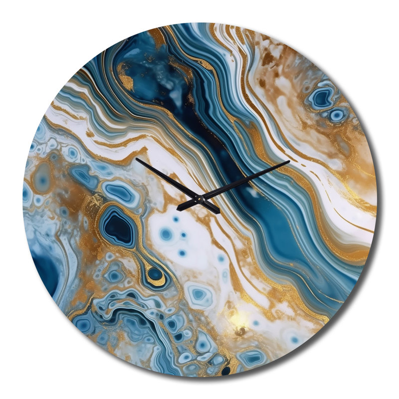 Horloge murale bleue et blanche, Grand