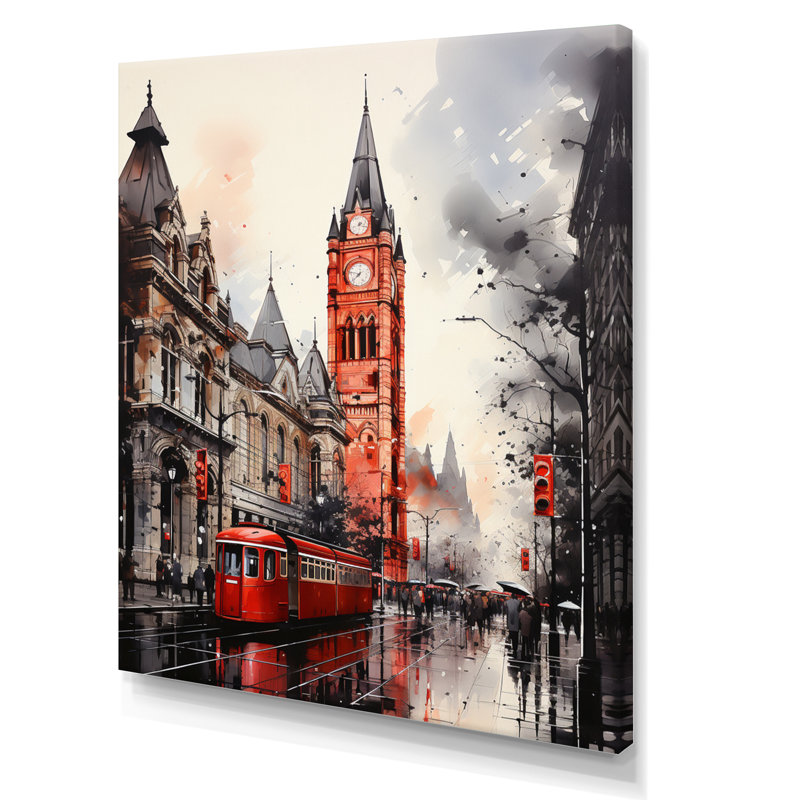Leiahna London Urban Contrast - Imprimé, H 44 po x l 34 po x P 1,5 po, Toile tendue