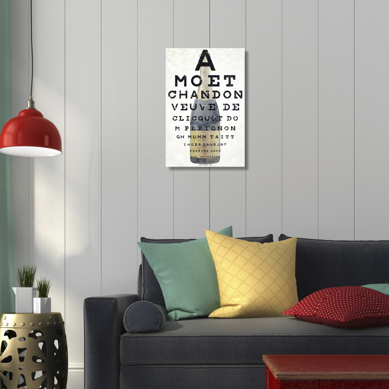 " Champagne Eye Chart ", 30" H x 20" W, Wrapped Canvas