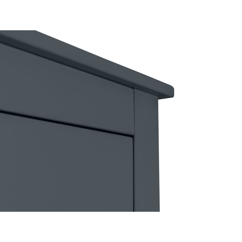 Payeur 2 Door Solid Wood Wardrobe, Black