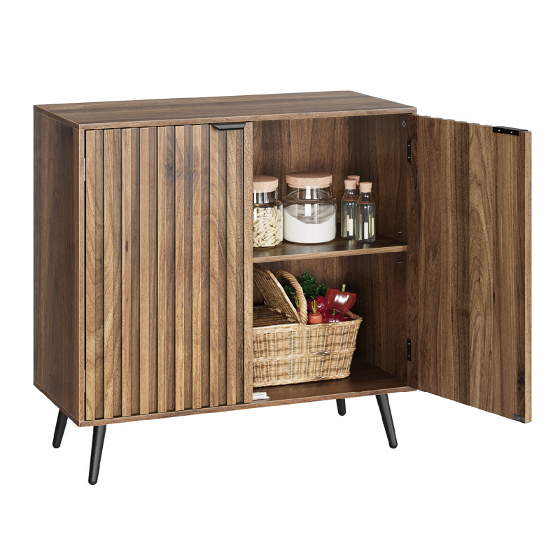 Solid Wood Rectangle Accent Cabinet, Walnut