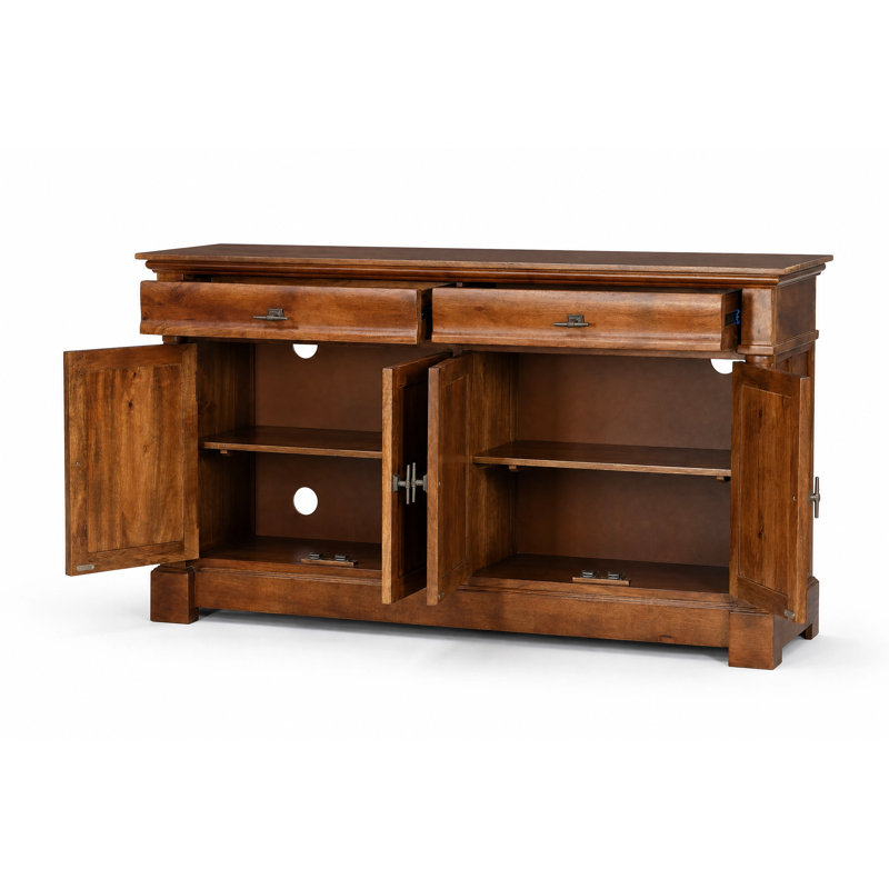 177.8 cm W Mango Solid Wood Sideboard, Dark Walnut