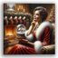«Elegant Christmas Eve Reflections in Snow Globe», reproduction sur toile tendue