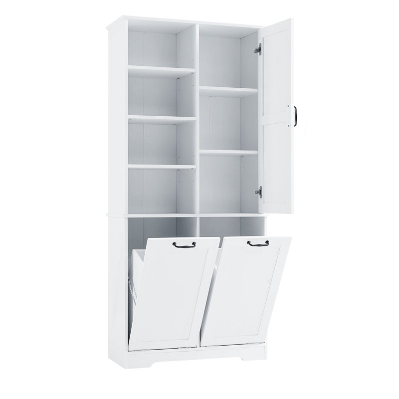 Armoire de rangement polyvalente avec portes, tiroirs et tablettes réglables, offrant beaucoup d'espace et un design élégant.