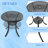 Round Metal Outdoor Dining Table With Umbrella Hole , 31'' in. W 31'' in. D