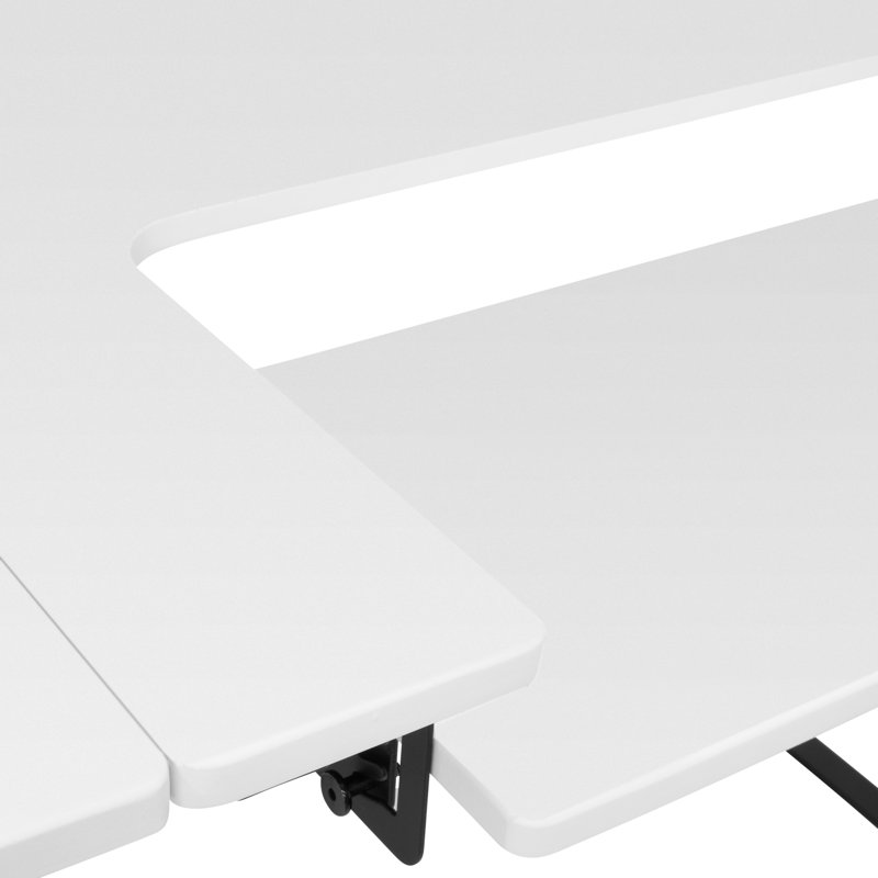 Comet Plus Adjustable Black and White Hobby Desk with Storage