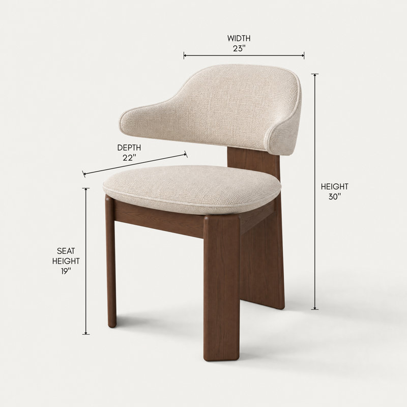 Fauteuil de salle à manger Gaba, Beige, Chêne foncé