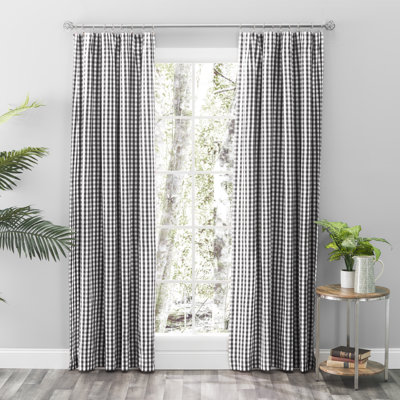 Alula 100% Cotton Plaid Room Darkening Rod Pocket Curtain Panels