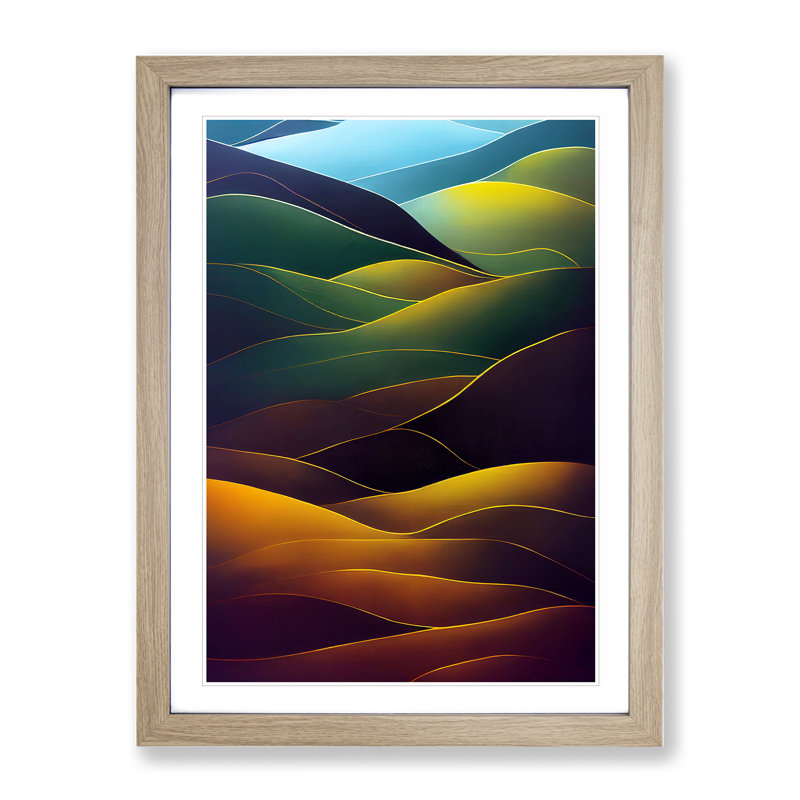 Modern Picture - Wall Art, 34cm H x 25cm W x 3cm D, Oak Framed Paper, White