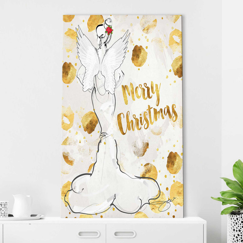 Ange, joyeux Noël (vertical) par By Jodi - impression, Toile tendue, H 40 po x l 24 po x P 1,5 po