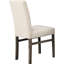 De 2 chaises de salle à manger rembourrées rectangulaires en mélange de lin beige avec dossier solide pour la maison-119000995
