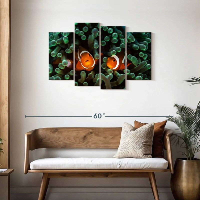Two Clownfish Hiding, 27" H x 43" W