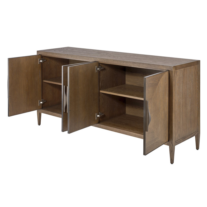 Landmark Solid Wood Storage Cabinet, Brown Sugar Oak